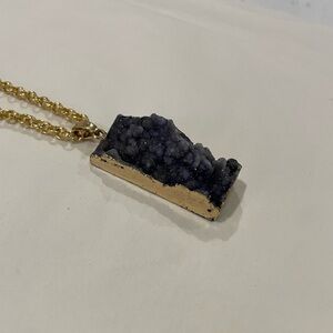 Gold and Purple Geode Necklace